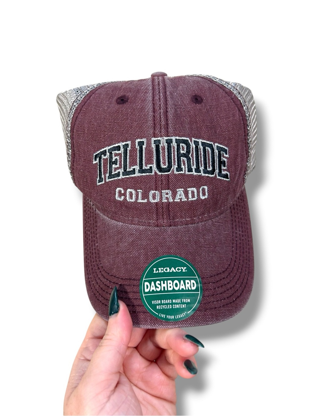 NWT Legacy Dashboard Burgundy Telluride Colorado Trucker Hat